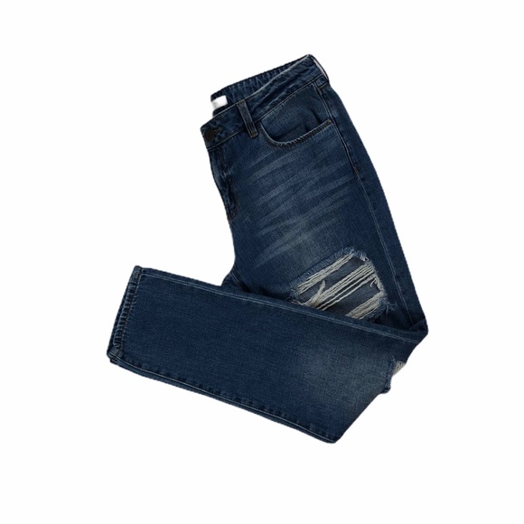 REFUGE Medium Wash Factory Distressed Denim SZ 6 - Picture 4 of 6